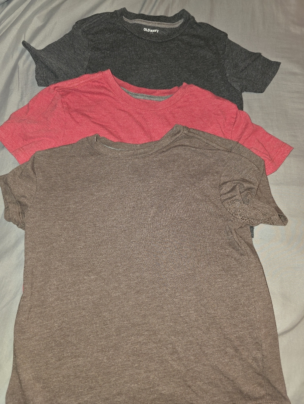 Kids Short Sleeve Tee Pack - Charcoal, Red, Brown Small 6/7